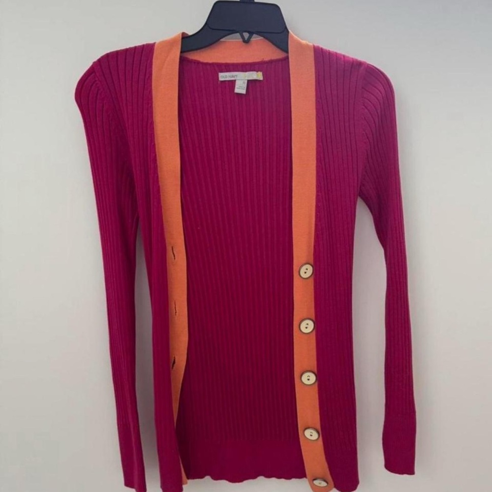 Old Navy Vibrant Pink and Orange Cardigan